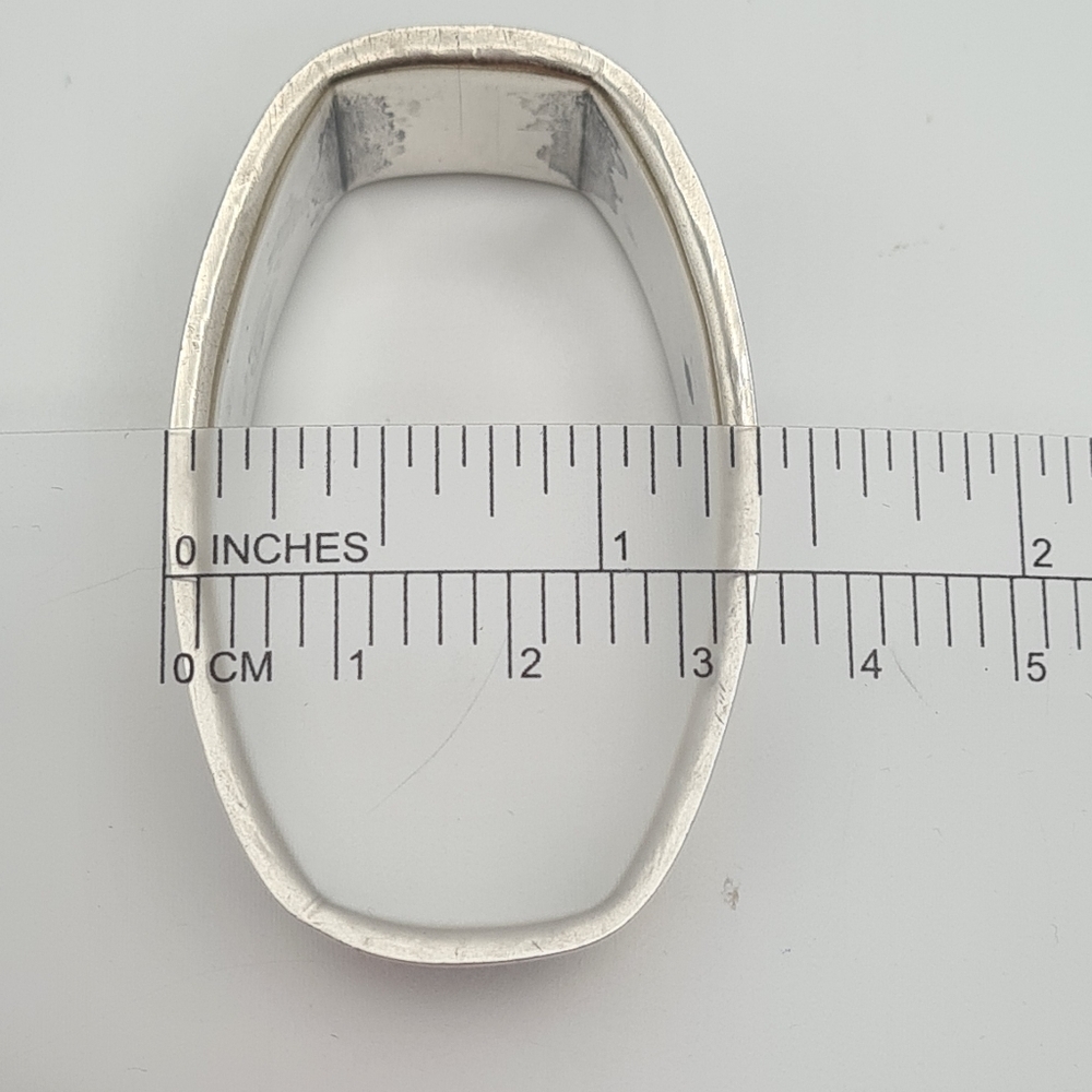 Wallace Oval Hammered Napkin Ring Sterling Silver Mono 180-5 Monogrammed "CWS" - Picture 9 of 10